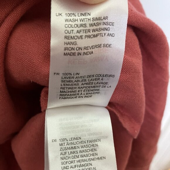 NWT White Stuff Reno Linen Midi Shirt Dress Womens 12 Pink Coastal Beach Boho - Picture 3 of 13